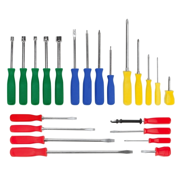 Performance Tool Performance Tool 22-Piece Screwdriver Set with Slotted, Phillips, Torx, Nut Drivers and Tack Puller W80022